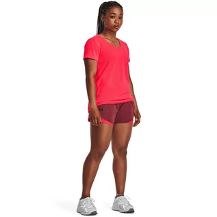 Spodnie sportowe damskie - Damskie spodenki treningowe Under Armour Play Up Short 3.0 Twist - bordowe - UNDER ARMOUR - grafika 1