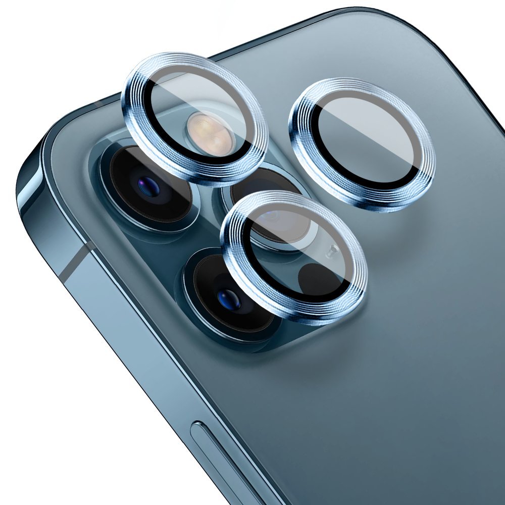 Osłona aparatu, szkło 9H do iPhone 12 Pro, 1 zestaw, niebieski pacyficzny