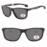 Okulary przeciwsłoneczne - Męskie okulary przeciwsłoneczne z filtrem UV400 i polaryzacją SP315 czarne - miniaturka - grafika 1