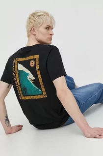 Koszulki męskie - Billabong t-shirt bawełniany męski kolor czarny z nadrukiem - grafika 1