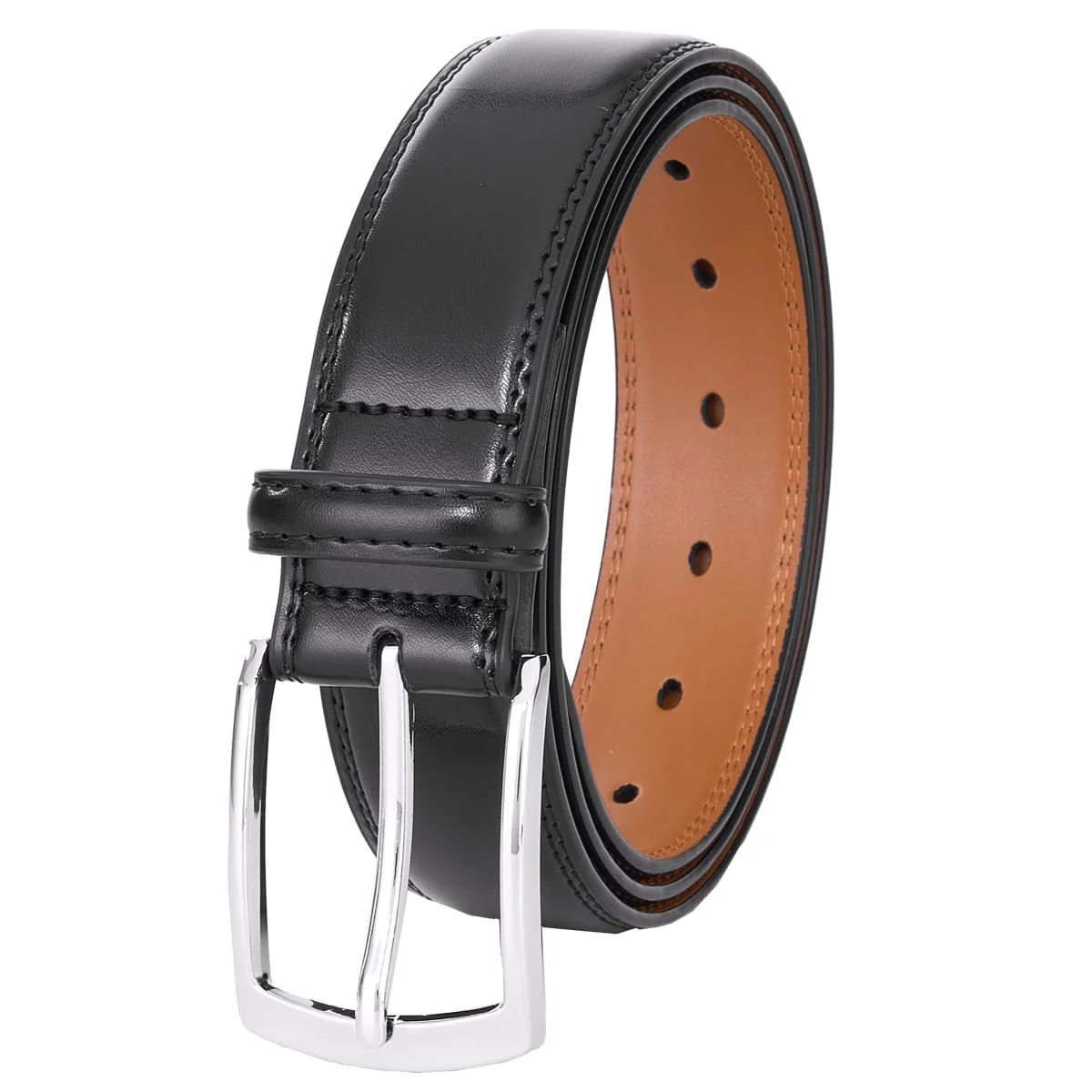 VRLEGEND Pasek Męski Skórzany ze Skóry Męskie Paski Duży Rozmiar Mężczyzn Dżins Garnitur Jeans Strój Formalny 35MM z Pudełkiem na Prezenty (140cm, C..