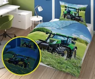 Pościel dla dzieci - Detexpol Pościel bawełniana świecąca w ciemności 160x200 Traktor 2826_20200626142402 - miniaturka - grafika 1