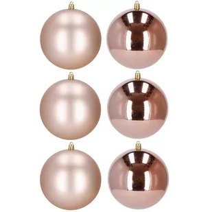 Bombki choinkowe 6 szt. ozdoby świąteczne zestaw 10cm rose gold - Bombki - miniaturka - grafika 1