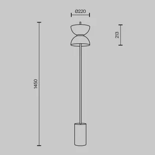 Maytoni Lampa stojąca LED Kyoto, szary, wysokość 145 cm, marmur - Lampy stojące - miniaturka - grafika 1
