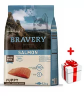 Sucha karma dla psów - Bravery Grain Free Puppy Medium Large Salmon 12kg + niespodzianka dla psa GRATIS! - miniaturka - grafika 1