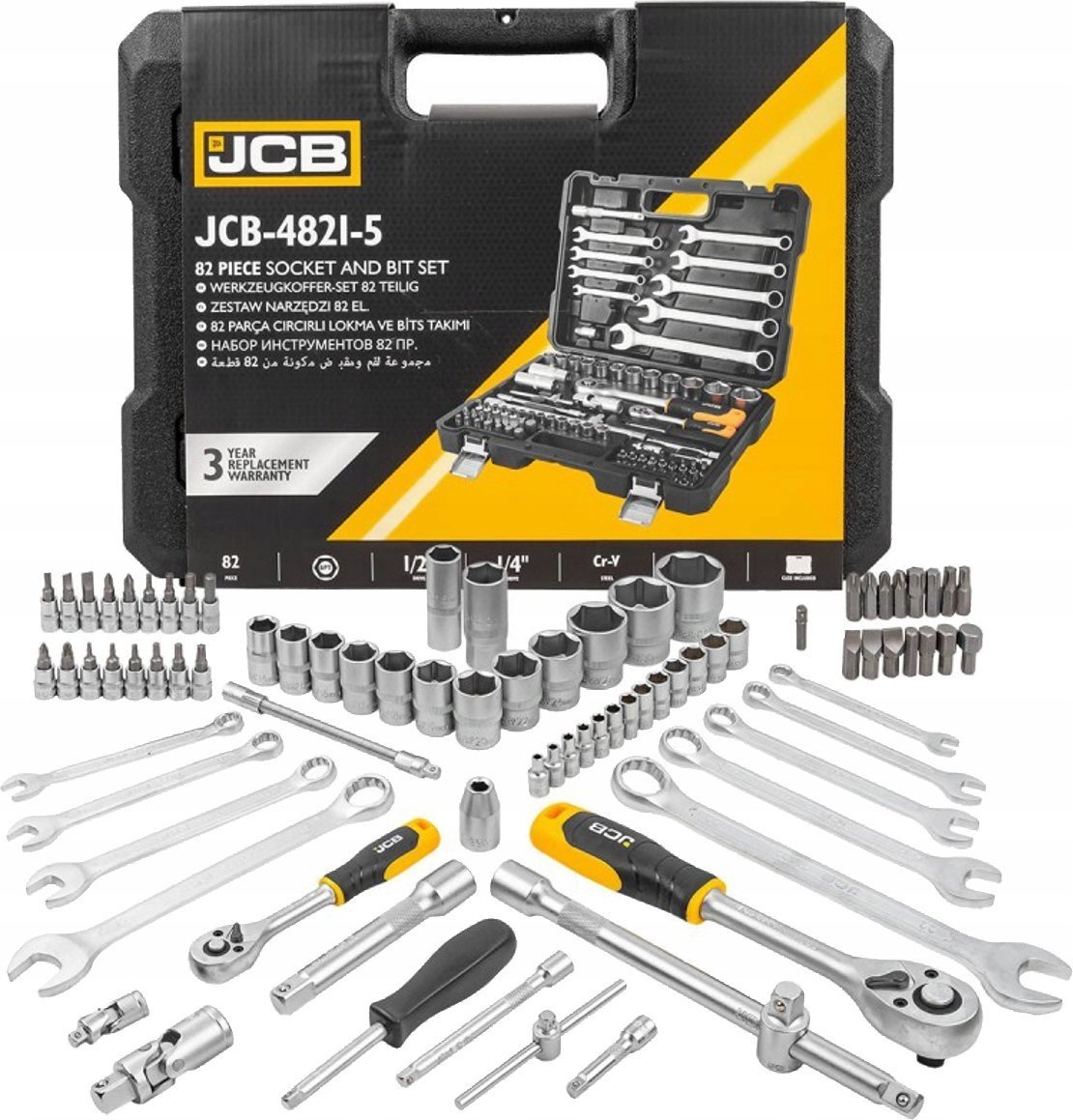 JCB ZESTAW KLUCZY 82el. 1/2