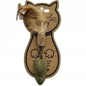 Zabawki dla kotów - YARRO ZABAWKA DLA KOTA MYSZKA Z KOCIMIĘTKI NA PATYKU MATATABI 12cm - miniaturka - grafika 1