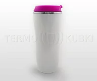 Kubki termiczne - Kubek termiczny 350 ml LADY (biało-różowy) - miniaturka - grafika 1