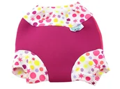 Pieluchy - Różowa pieluszka neoprenowa nauka pływania bobasa S - miniaturka - grafika 1