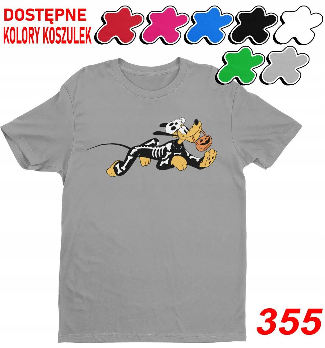 Dziecięca Koszulka Z Nadrukiem Halloween Miki Minnie Kaczor Pluto-L 146-152