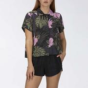 Koszule damskie - Hurley damska koszula z nadrukiem Getaway szary antracytowy X-S CJ6165 - miniaturka - grafika 1