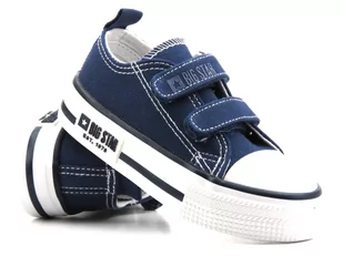 Trampki, tenisówki dziecięce na rzepy - BIG STAR KK374075, granatowe - Big Star - Buty dla dziewczynek - miniaturka - grafika 1