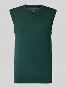 Bluzka z dzianiny z wełny lana z dekoltem w serek - Kamizelki męskie - miniaturka - grafika 1