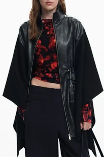 DESIGUAL PONCHO DAMSKI CZARNY - Koszulki i topy damskie - miniaturka - grafika 1