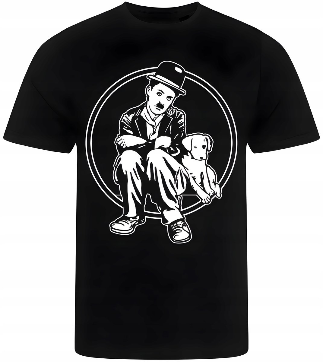 KOSZULKA MĘSKA NADRUK CHARLIE CHAPLIN FIMOWA PREZENT PREMIUM S