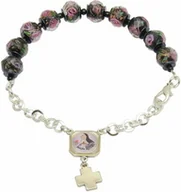 Biżuteria religijna - Bransoletka - różaniec św. Rity ze szkła weneckiego - miniaturka - grafika 1