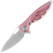 Noże - Nóż na szyję RikeKnife Mini Hummingbird Pink Titanium, Rose Damascus by Richard Wu (RK-MINI-PI) - miniaturka - grafika 1
