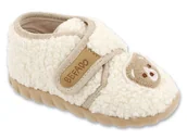 Buty dla dziewczynek - Kapcie dziecięce białe Befado 465P219 dziewczęce do przedszkola na rzep-20 - miniaturka - grafika 1