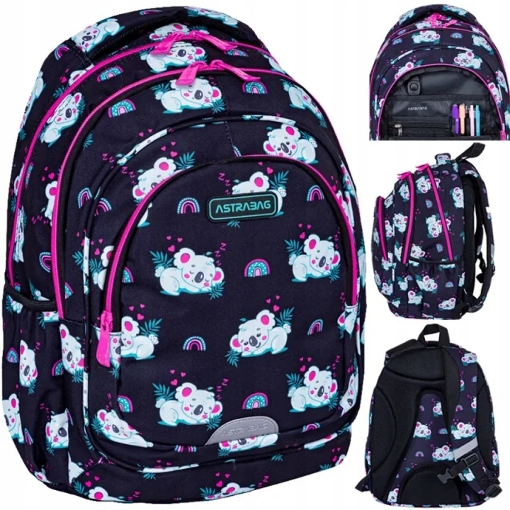 PLECAK SZKOLNY MŁODZIEŻOWY DLA DZIEWCZYNKI KOALA 20L KLASA 1-3 ASTRABAG