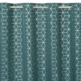 Eurofirany Zasłona Cube 140x250 Ciemny Turkus/Srebrna ex-zas-cube-c.tu+sr-140x250-przel - Zasłony - miniaturka - grafika 1