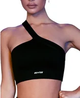 Koszulki i topy damskie - BO+TEE TOP PRĄŻKOWANY ASYMETRYCZNY CZARNY L 0A9E2_C* T3A - miniaturka - grafika 1