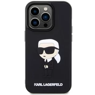 Karl Lagerfeld KLHCP14L3DRKINK iPhone 14 Pro 6.1" czarny/black hardcase Rubber Ikonik 3D - Etui i futerały do telefonów - miniaturka - grafika 3
