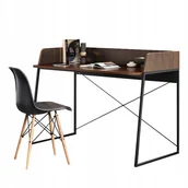 Biurka - BIURKO KOMPUTEROWE CIEMNO BRĄZOWE POD LAPTOP STOLIK NOWOCZESNE 100 CM - miniaturka - grafika 1