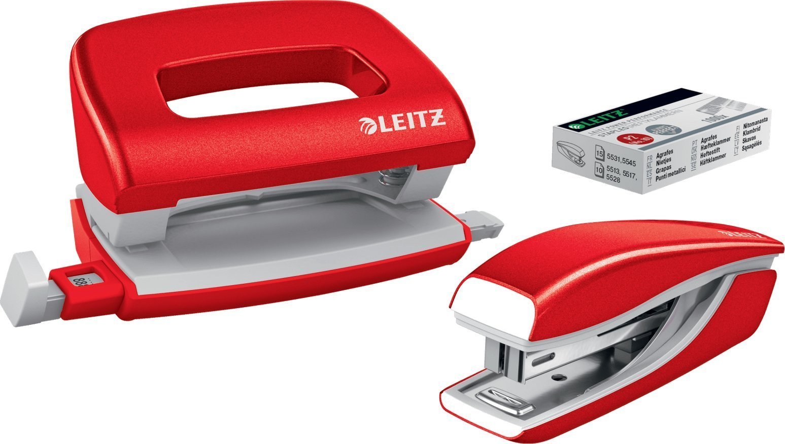 Leitz + dziurkacz Mini NeXXt WOW red