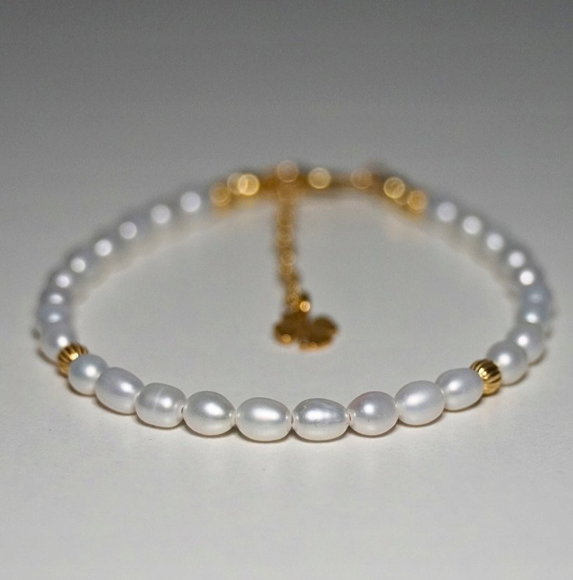 Bransoletka Szczęścia Perła Ryż 3mm - Crystals Break 2 Rozmiary!