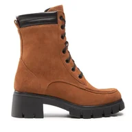 Botki damskie - Trapery Simple SL-39-02-000067 Brązowy - miniaturka - grafika 1