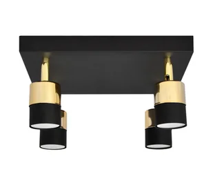 LED Oświetlenie punktowe TUBSSON 4xGU10/4,8W/230V czarne/złote - Lampy sufitowe - miniaturka - grafika 1
