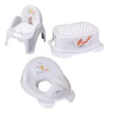 Nocniki - Zestaw NOCNIK krzesełko GRAJĄCY podnóżek NAKŁADKA leśna opowieść beżowy - miniaturka - grafika 1