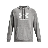 Bluzy męskie - Męska Bluza UNDER ARMOUR UA RIVAL FLEECE LOGO HD 1379758-025 – Szary - miniaturka - grafika 1