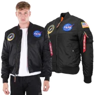 Odzież taktyczna i umundurowanie - Kurtka Alpha Industries MA-1 VF NASA 166107 03 - Czarna  S - miniaturka - grafika 1