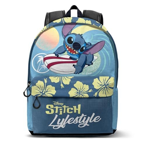 Lilo i Stitch Lifestyle -Mały Plecak HS FAN, Niebieski, 25 x 35 cm, Pojemność 12 L