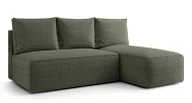 Narożniki - Zielona sofa narożna z funkcją spania i pojemnikiem E1-T47 - miniaturka - grafika 1