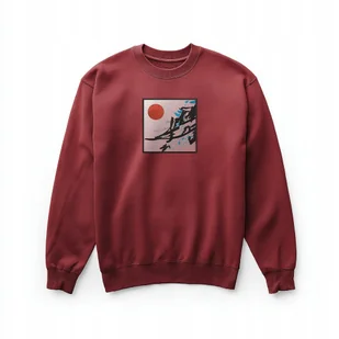 Bordowy Sweatshirt z haftem "Japoński pejzaż" Unisex, premium 280g XL - Bluzy męskie Bordowy Sweatshirt z haftem "Japoński pejzaż" Unisex, premium 280g XL - Bluzy męskie - miniaturka - grafika 1