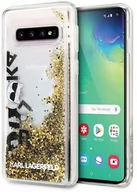 Etui i futerały do telefonów - Karl Lagerfeld Etui Hardcase Samsung G970 S10e KLHCS10LROGO czarno-złoty Glitter - miniaturka - grafika 1