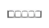 Klawisze i ramki - Ospel Ramka 4-krotna pozioma i pionowa, Impresja R-5Y/18, kolor srebrny - miniaturka - grafika 1