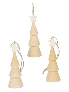 SUNNYSUE Drewniana zawieszka "Christmas tree" w kolorze brązowym - Zabawki kreatywne - miniaturka - grafika 1