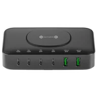 Ładowarki do telefonów - Ładowarka indukcyjna 4SMARTS GaN 7w1 100W Czarno-szary - miniaturka - grafika 1