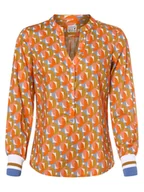 Bluzki damskie - Emily van den Bergh - Bluzka damska, pomarańczowy|wielokolorowy - miniaturka - grafika 1