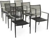 Fotele i krzesła ogrodowe - Zestaw 6 krzeseł ogrodowych Asti - Szare - miniaturka - grafika 1