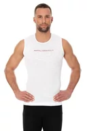 Bielizna sportowa męska - Brubeck, Top termoaktywny męski bez rękawów, 3D Run Pro, biały, rozmiar S - miniaturka - grafika 1