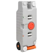 Kije trekkingowe - vidaXL Turystyczny pojemnik na wodę, na kółkach, 75 L, szary - miniaturka - grafika 1