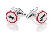 Spinki do mankietów i krawatów - Spinki do mankietów X2 Uwaga Motocyklista! - miniaturka - grafika 1