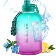 Shakery i bidony sportowe - Butelka Motywacyjna Na Wodę Bidon Sportowy z Miarką Siłownie Fitness 2200ml - miniaturka - grafika 1