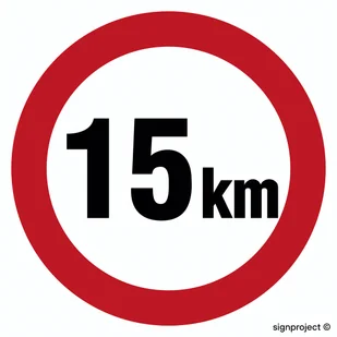 SA035 OGRANICZENIE PRĘDKOŚCI 15 KM, FN - FOLIA SAMOPRZYLEPNA; (600X600MM) - Systemy ekspozycyjne i znaki informacyjne - miniaturka - grafika 1