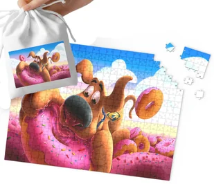 PUZZLE - Scooby Doo WZORY Z BAJEK I GIER PREZENT DLA DZIECI 24el + WORECZEK - Puzzle - miniaturka - grafika 1