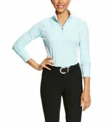 Koszulki jeździeckie - Ariat Bluzka funkcyjna TRI FACTOR damska - sky drift stripe - miniaturka - grafika 1